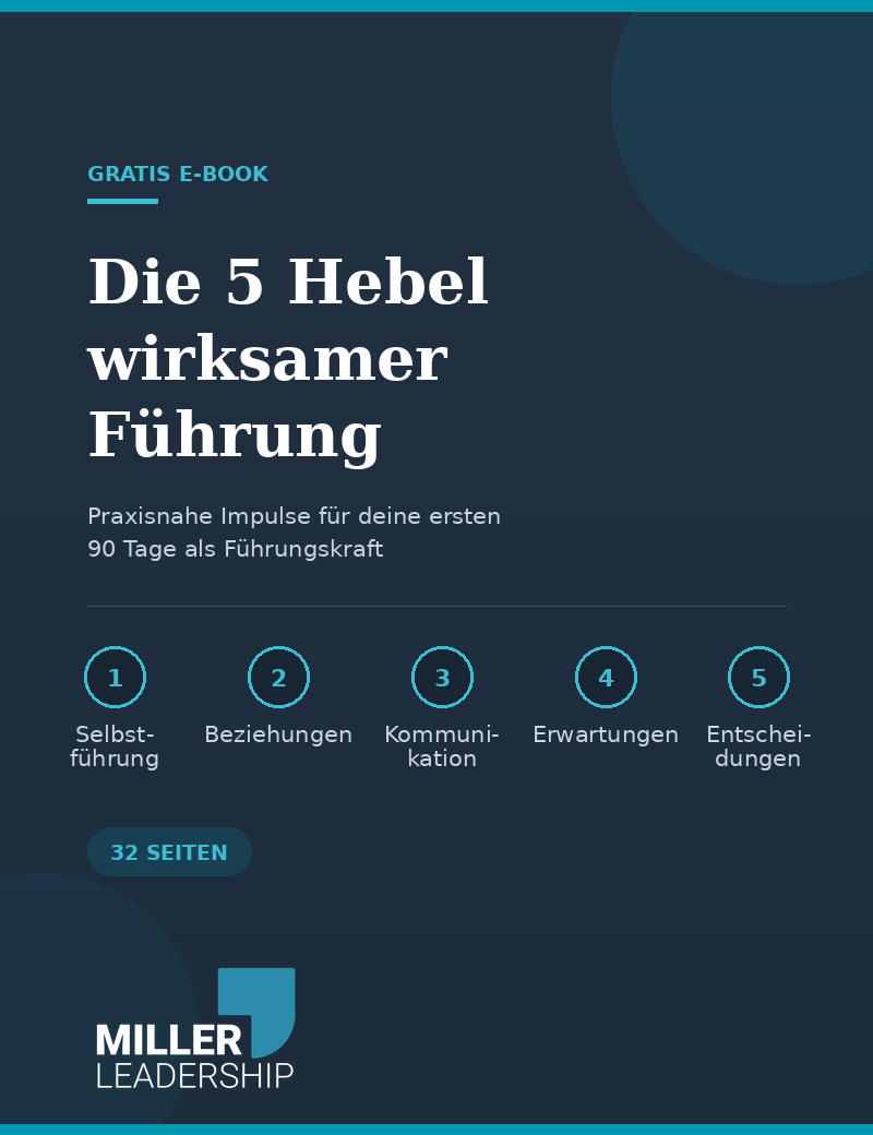 Cover E-Book Die 5 Hebel wirksamer Führung – Praxis-Leitfaden für neue Führungskräfte
